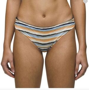 PrAna GEMMA reversible black/Striped Bikini Bottom New Large
